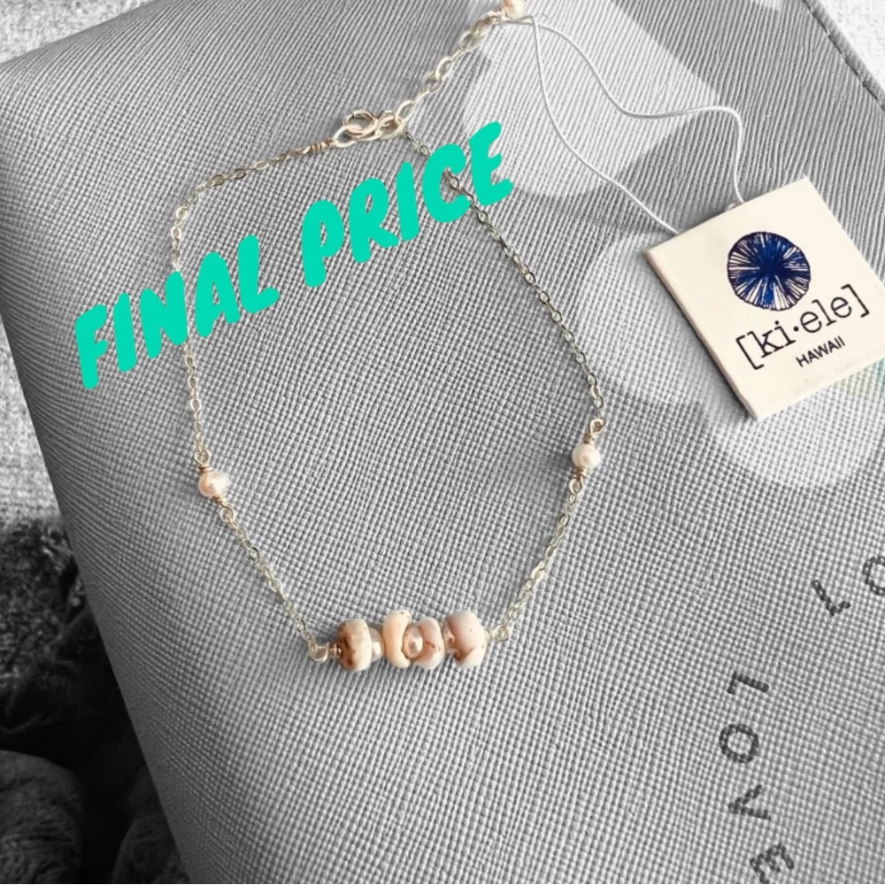 SOLD KIELE Made in Hawaii *FINAL DROP* DAINTY PUKA PEARL BRACELET Sterling - Picture 1 of 5